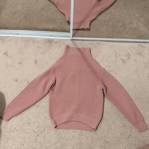 Wilfred Montpelier Dusty Pink Ribbed Turtleneck Sweater